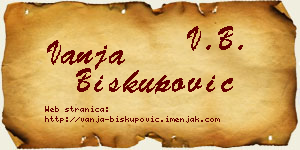 Vanja Biskupović vizit kartica